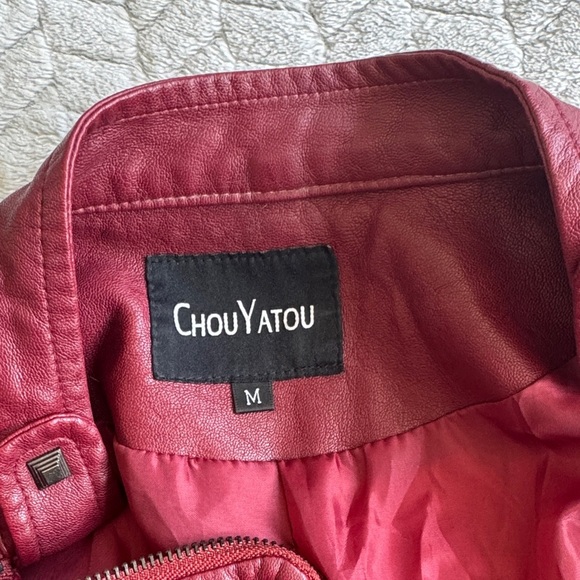 Chouyatou Women's Studded Jacket in Red Size M - Picture 8 of 12